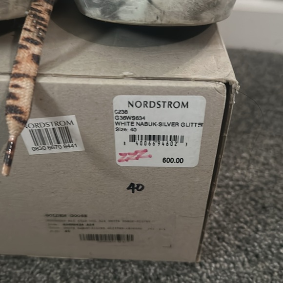 Golden Goose Mid Star white with silver glitter.  Size 40. - Picture 4 of 8